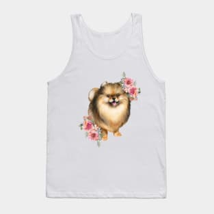 Cute Brown Pomeranian Spitz Puppy Dog Tank Top